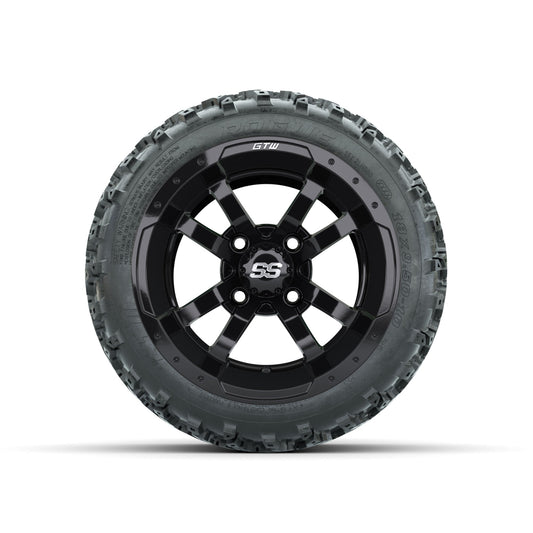 GTW Storm Trooper Black 10 in Wheels with 18x9.50-10 Rogue All Terrain Tires Full Set