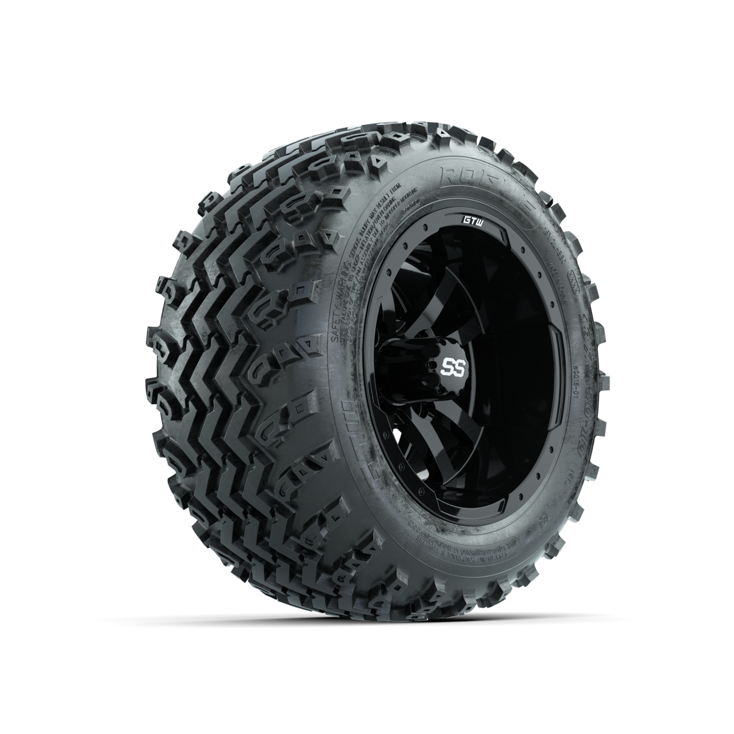GTW Storm Trooper Black 10 in Wheels with 18x9.50-10 Rogue All Terrain Tires Full Set