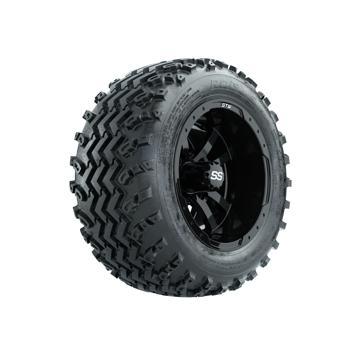 GTW Storm Trooper Black 10 in Wheels with 18x9.50-10 Rogue All Terrain Tires Full Set