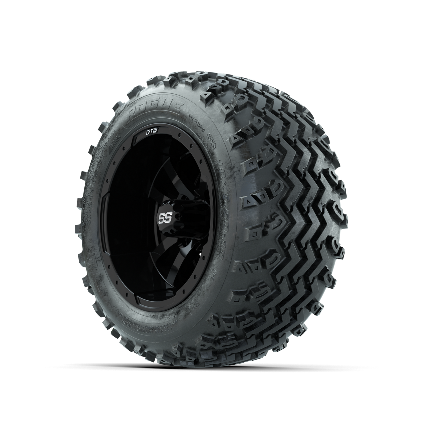 GTW Storm Trooper Black 10 in Wheels with 18x9.50-10 Rogue All Terrain Tires Full Set