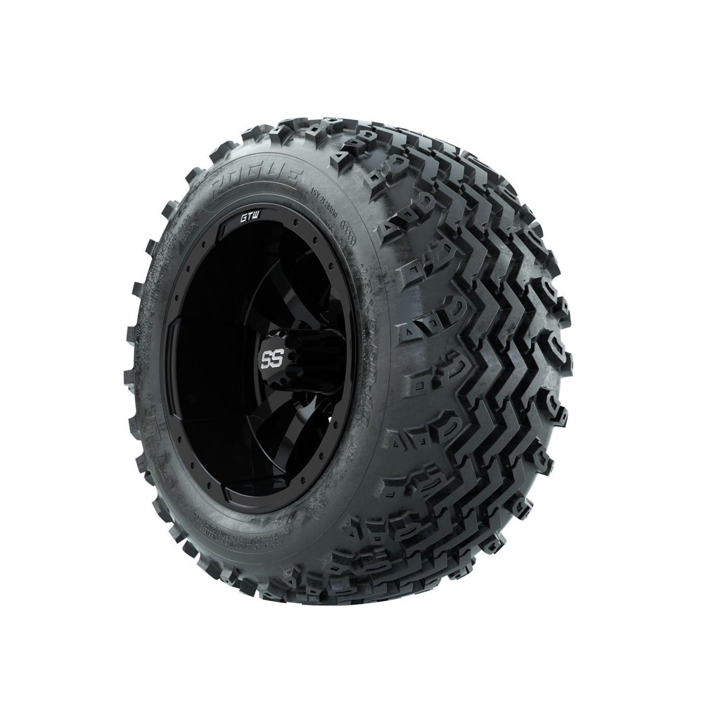 GTW Storm Trooper Black 10 in Wheels with 18x9.50-10 Rogue All Terrain Tires Full Set
