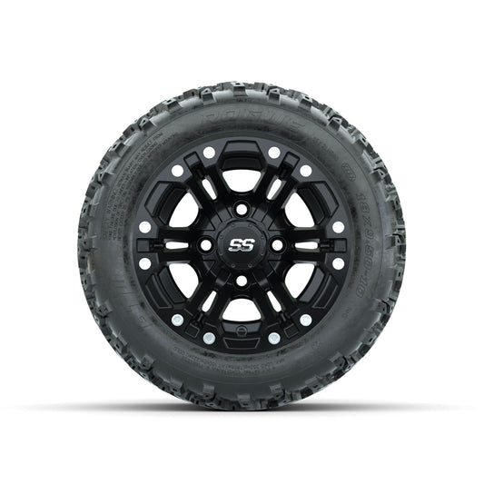 GTW Specter Matte Black 10 in Wheels with 18x9.50-10 Rogue All Terrain Tires Full Set