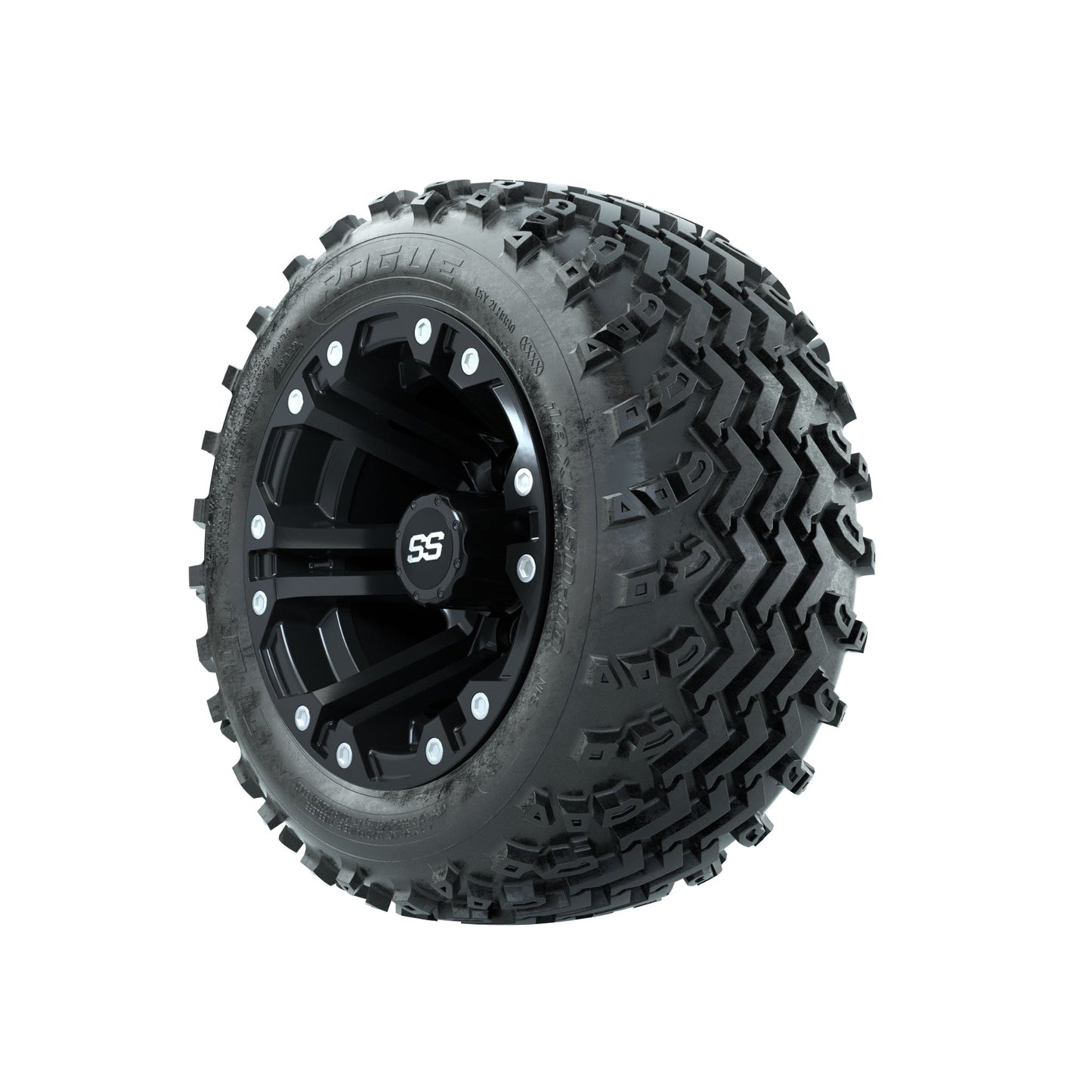 GTW Specter Matte Black 10 in Wheels with 18x9.50-10 Rogue All Terrain Tires Full Set