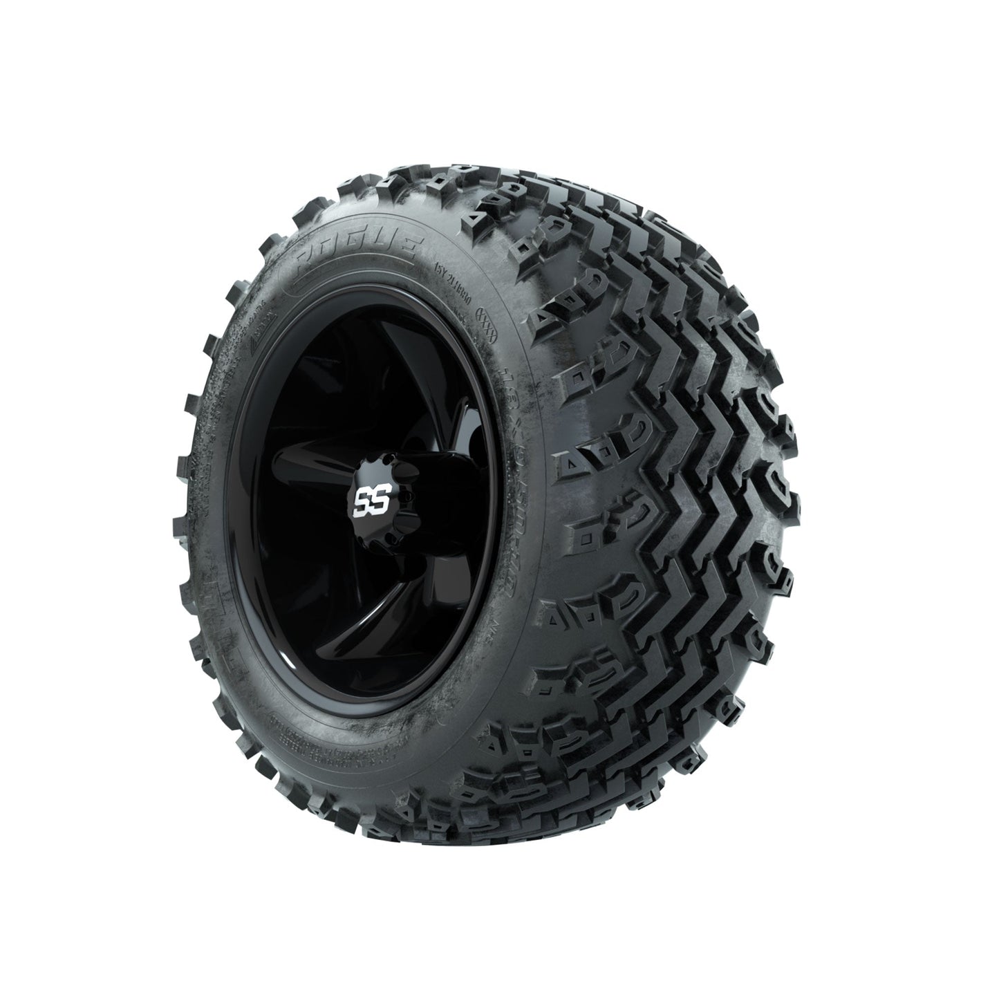 GTW Godfather Black 10 in Wheels with 18x9.50-10 Rogue All Terrain Tires Full Set