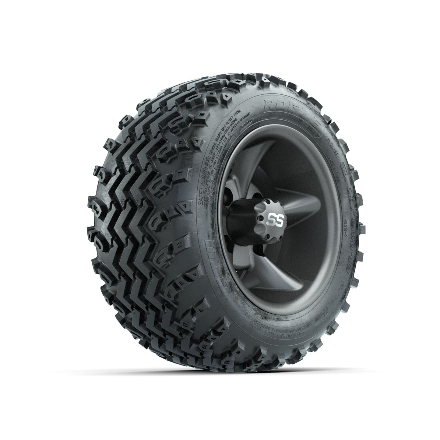 GTW Godfather Matte Grey 10 in Wheels with 18x9.50-10 Rogue All Terrain Tires Full Set