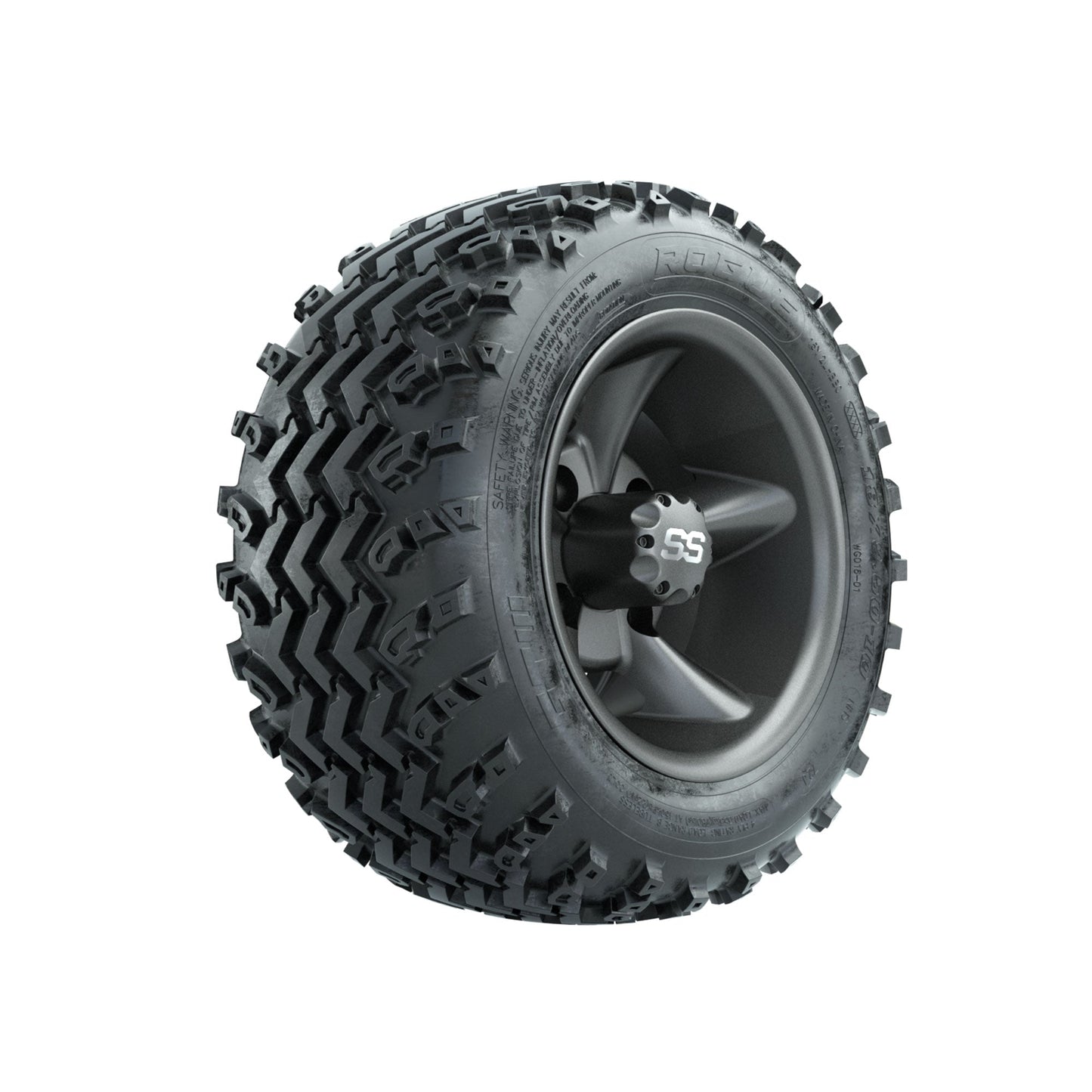 GTW Godfather Matte Grey 10 in Wheels with 18x9.50-10 Rogue All Terrain Tires Full Set