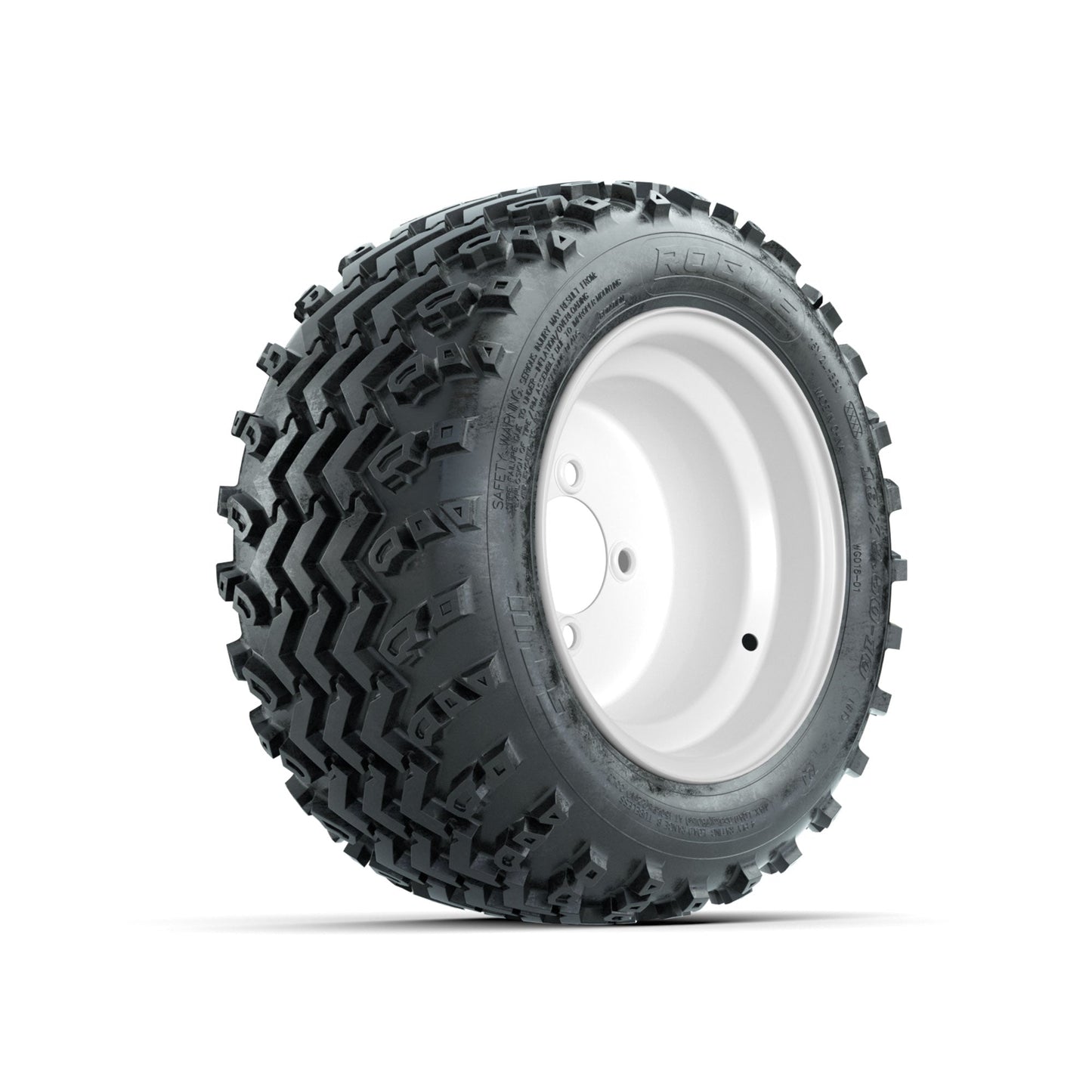 GTW Steel White Centered 10 in Wheels with 18x9.50-10 Rogue All Terrain Tires Full Set