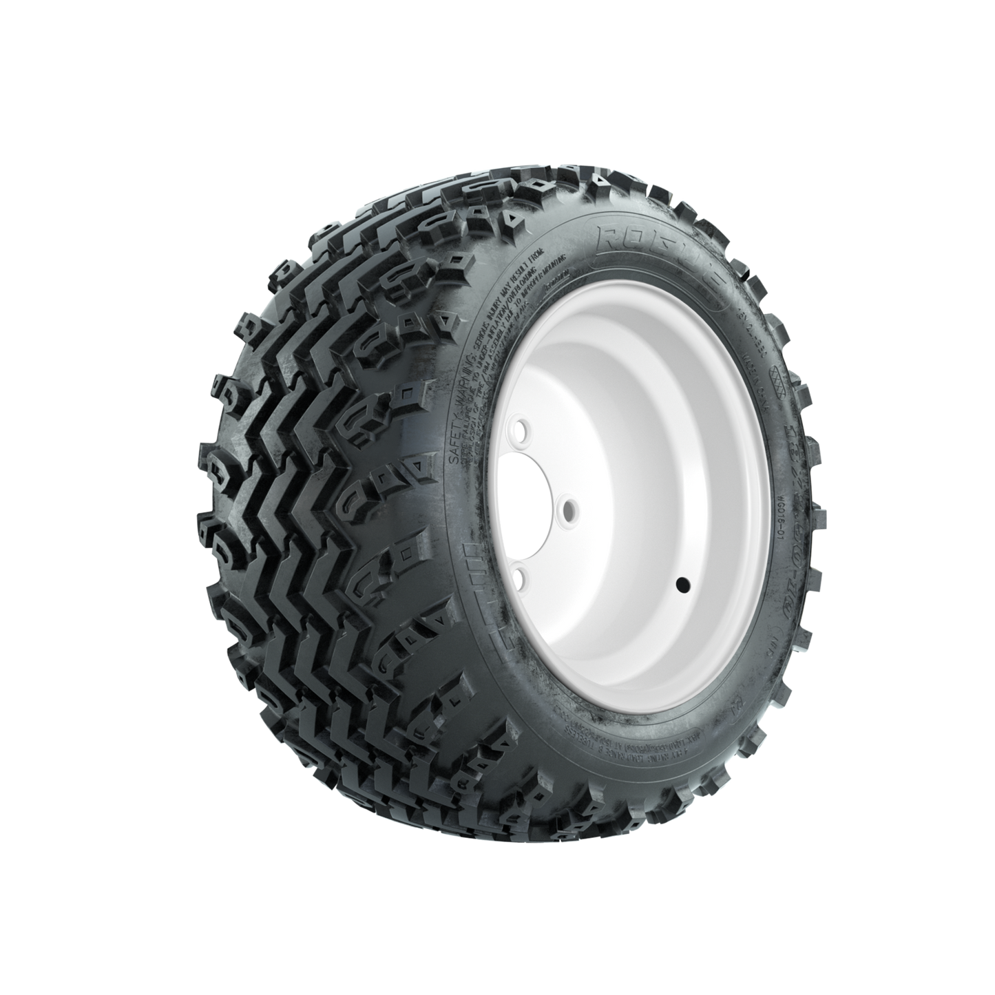 GTW Steel White Centered 10 in Wheels with 18x9.50-10 Rogue All Terrain Tires Full Set