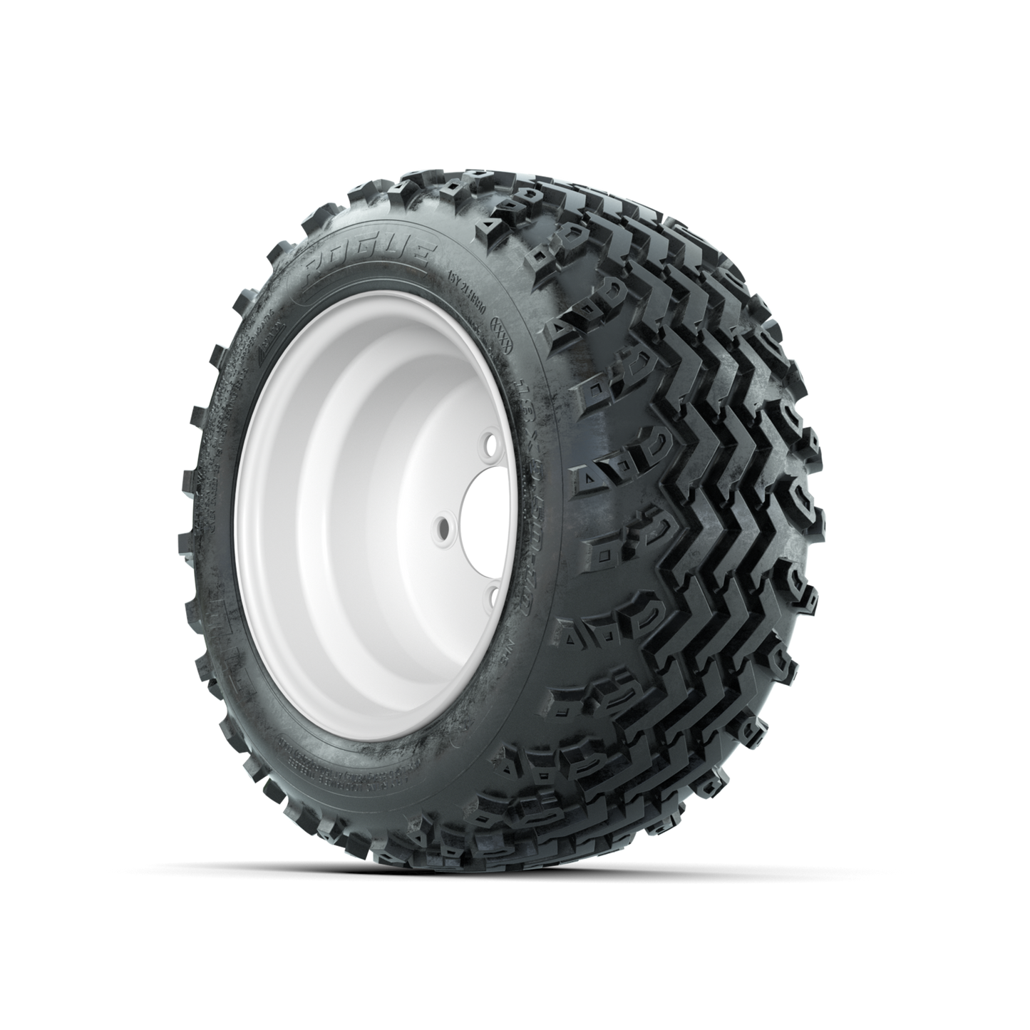 GTW Steel White Centered 10 in Wheels with 18x9.50-10 Rogue All Terrain Tires Full Set