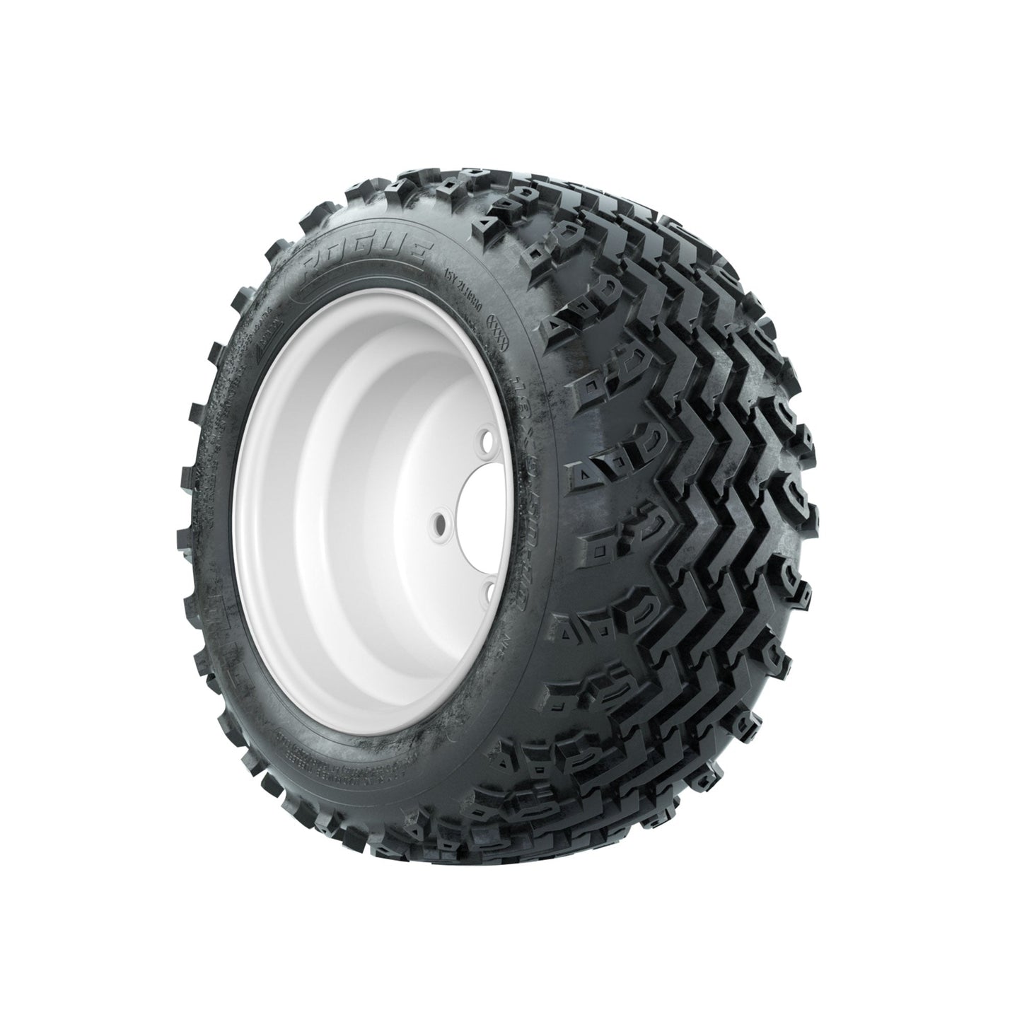 GTW Steel White Centered 10 in Wheels with 18x9.50-10 Rogue All Terrain Tires Full Set