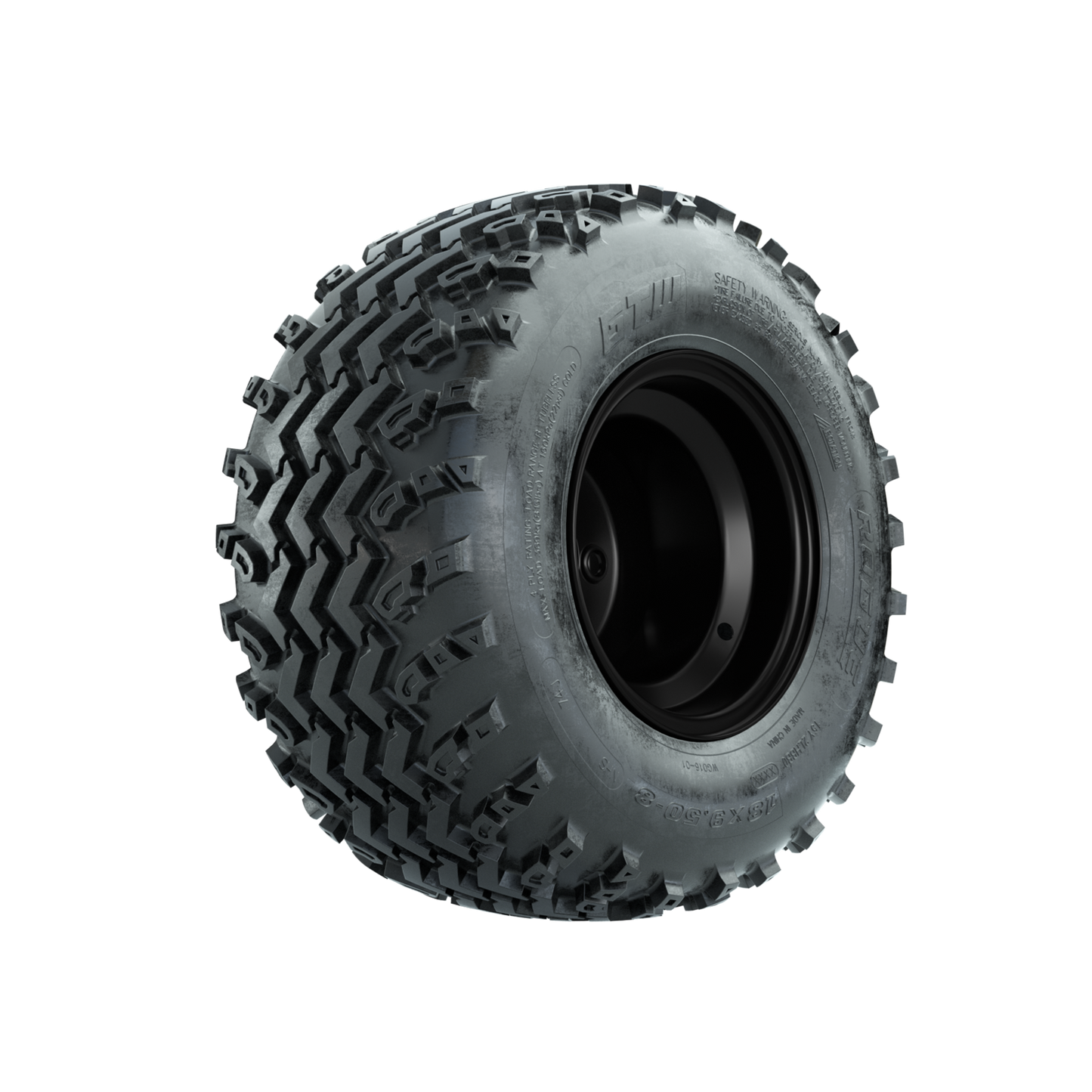 GTW Steel Matte Black 2:5 Offset 8 in Wheels with 18x9.50-8 Rogue All Terrain Tires – Full Set