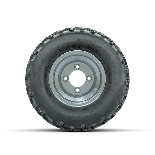 GTW Steel Silver Centered 8 in Wheels with 18x9.50-8 Rogue All Terrain Tires Full Set