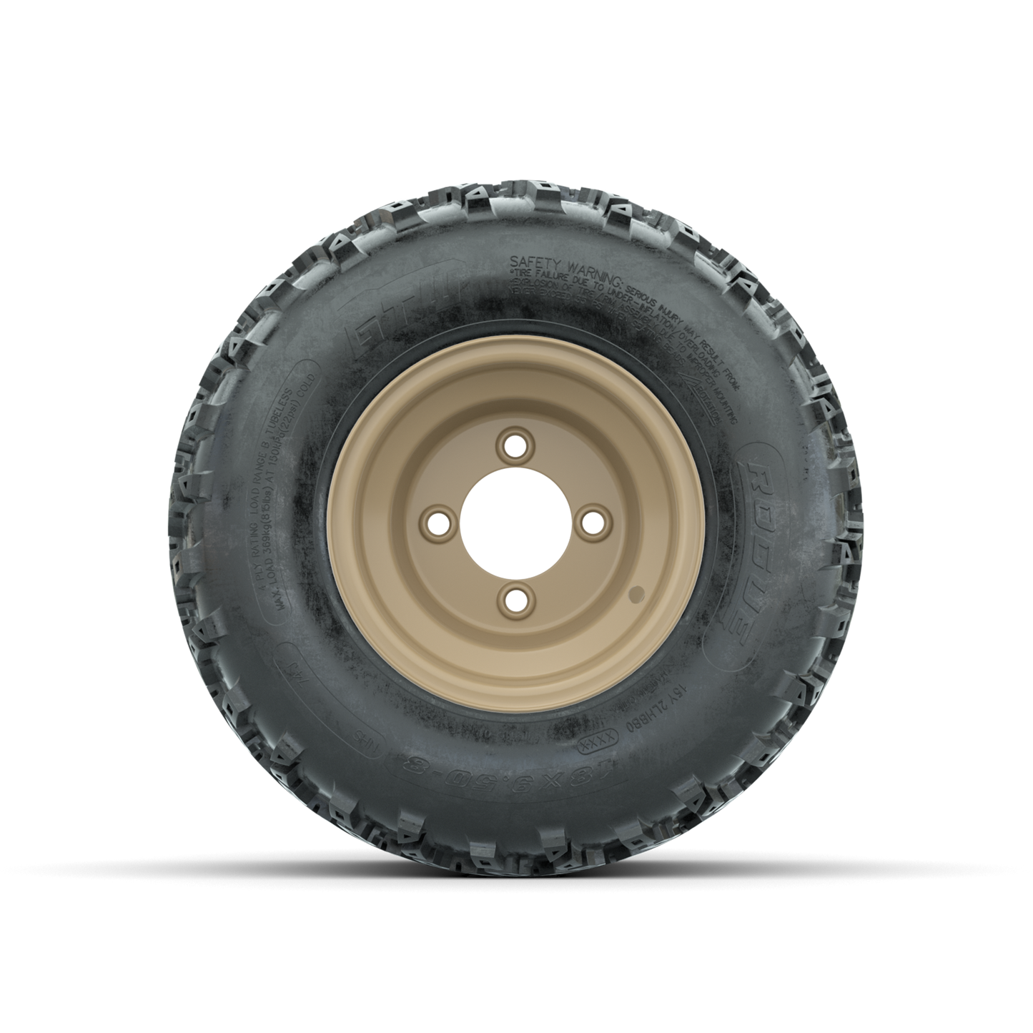 GTW Steel Stone Grey Centered 8 in Wheels with 18x9.50-8 Rogue All Terrain Tires Full Set