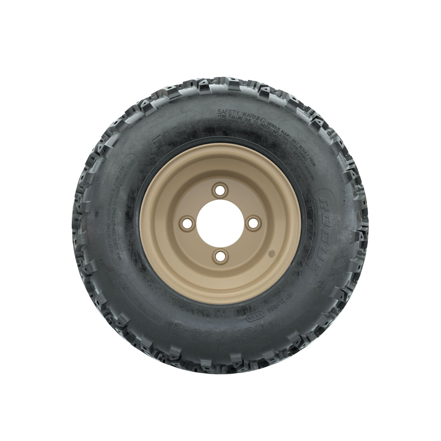GTW Steel Stone Grey Centered 8 in Wheels with 18x9.50-8 Rogue All Terrain Tires Full Set