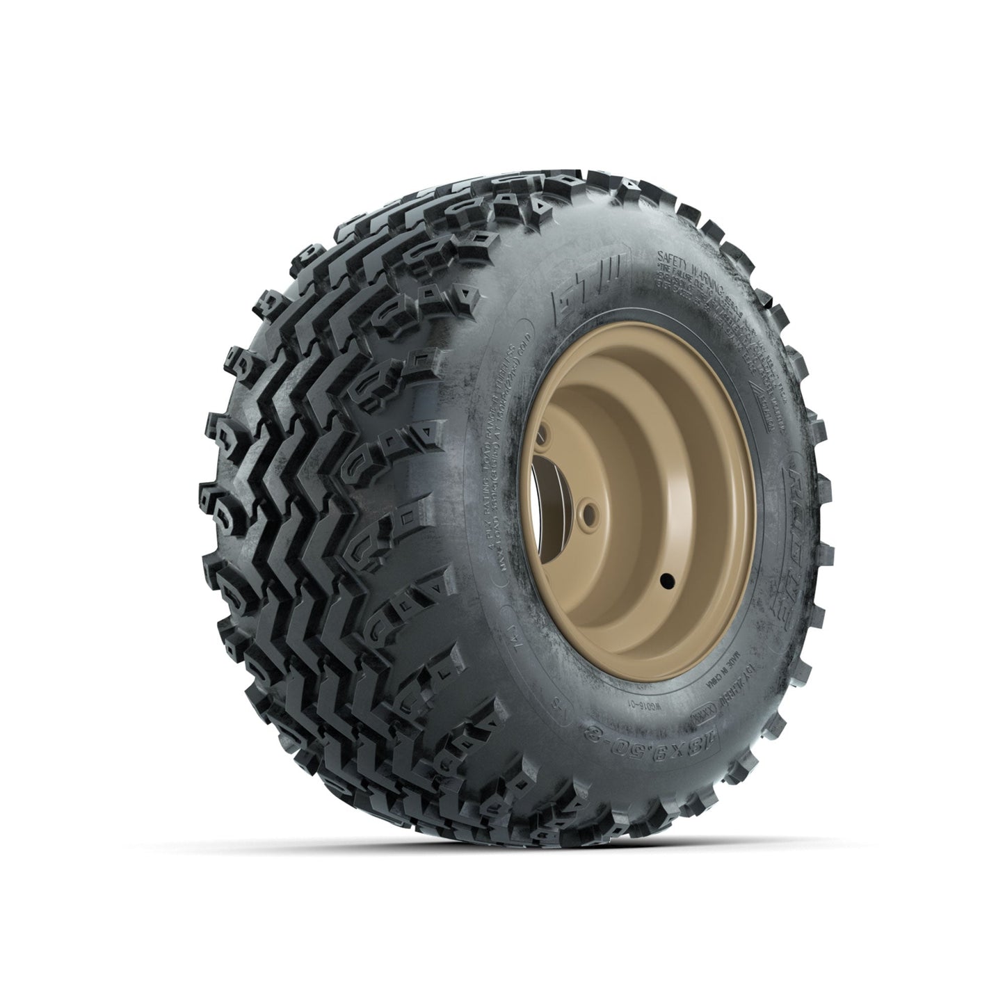 GTW Steel Stone Grey Centered 8 in Wheels with 18x9.50-8 Rogue All Terrain Tires Full Set