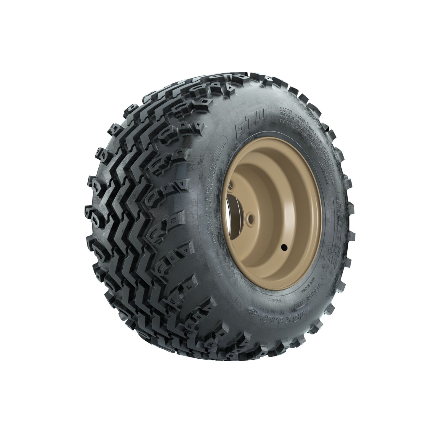 GTW Steel Stone Grey Centered 8 in Wheels with 18x9.50-8 Rogue All Terrain Tires Full Set