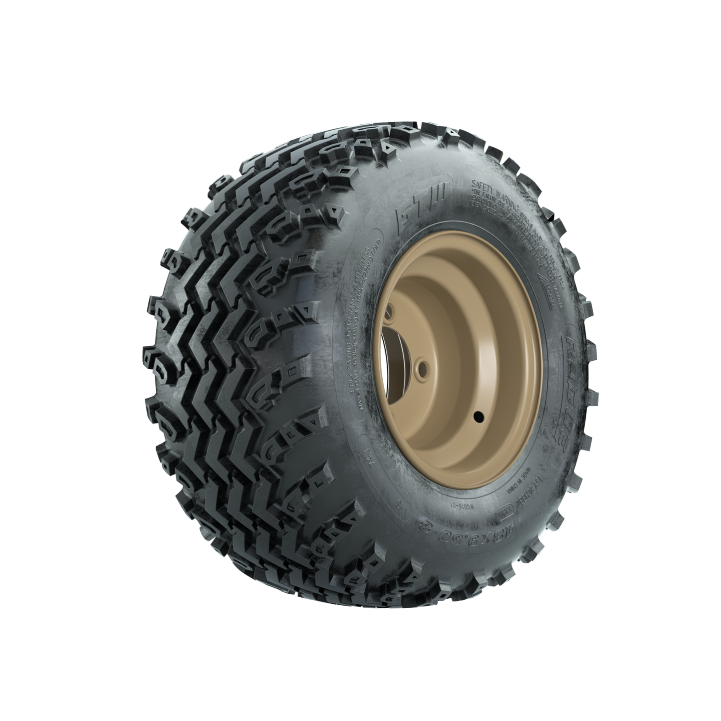 GTW Steel Stone Grey Centered 8 in Wheels with 18x9.50-8 Rogue All Terrain Tires Full Set