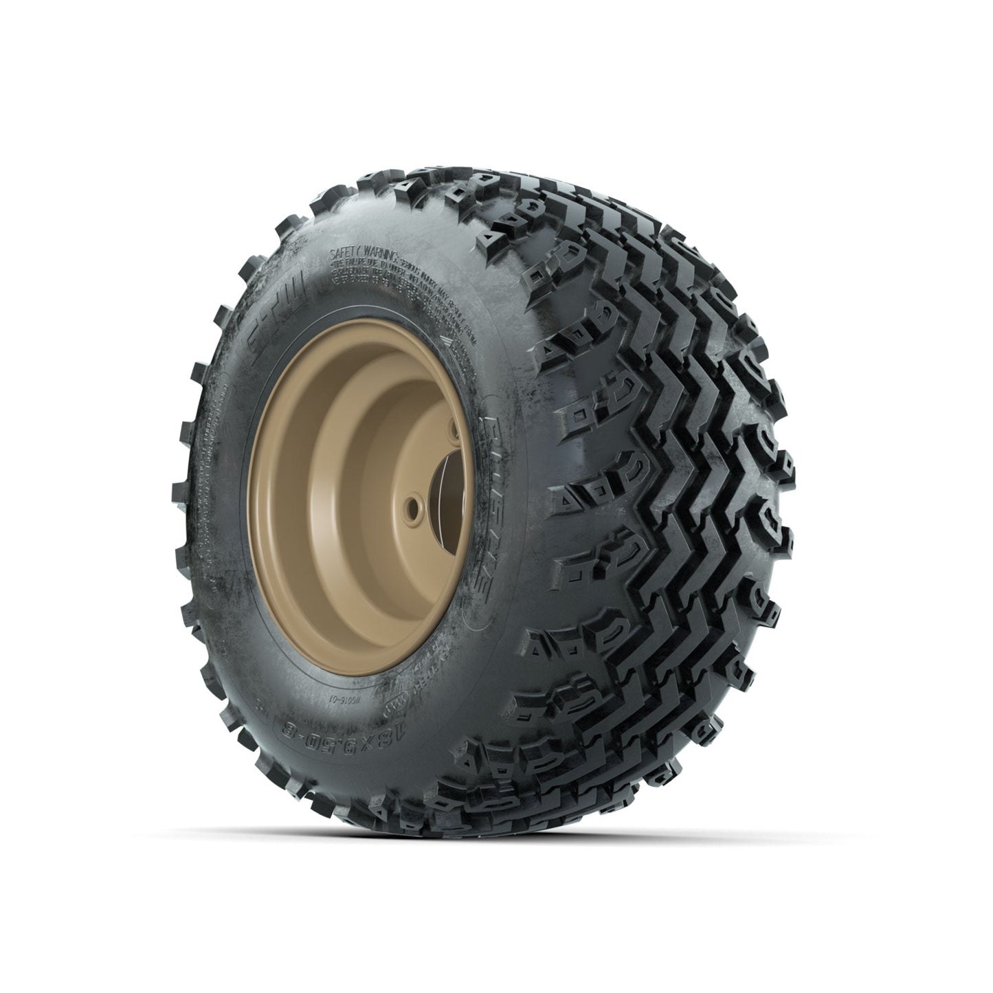 GTW Steel Stone Grey Centered 8 in Wheels with 18x9.50-8 Rogue All Terrain Tires Full Set