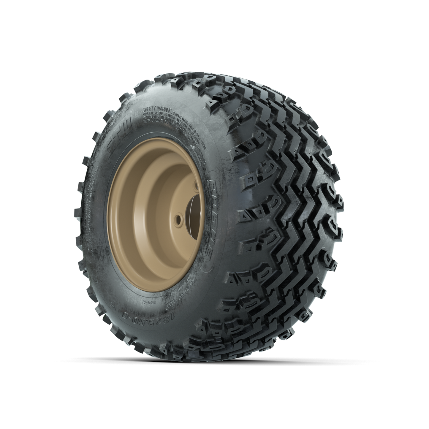GTW Steel Stone Grey Centered 8 in Wheels with 18x9.50-8 Rogue All Terrain Tires Full Set