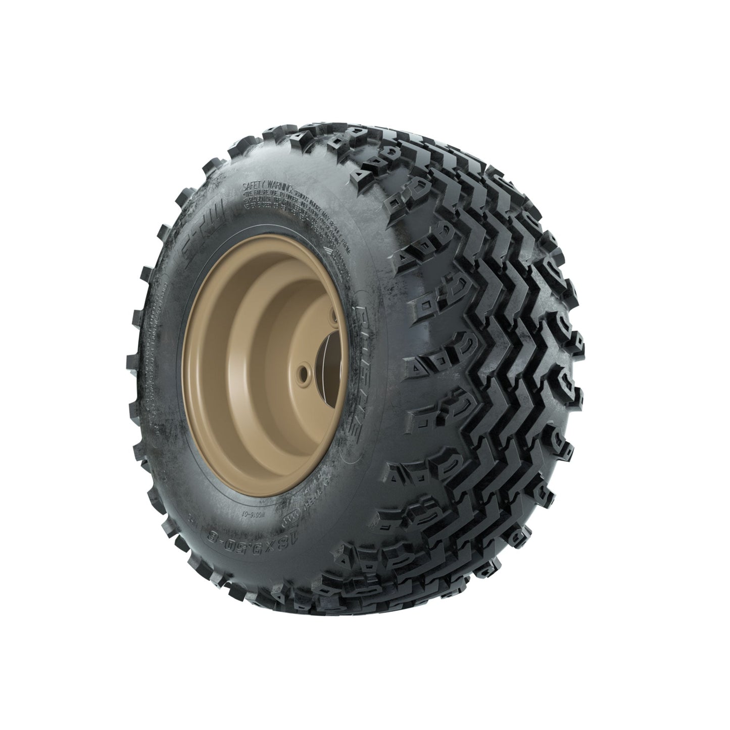 GTW Steel Stone Grey Centered 8 in Wheels with 18x9.50-8 Rogue All Terrain Tires Full Set