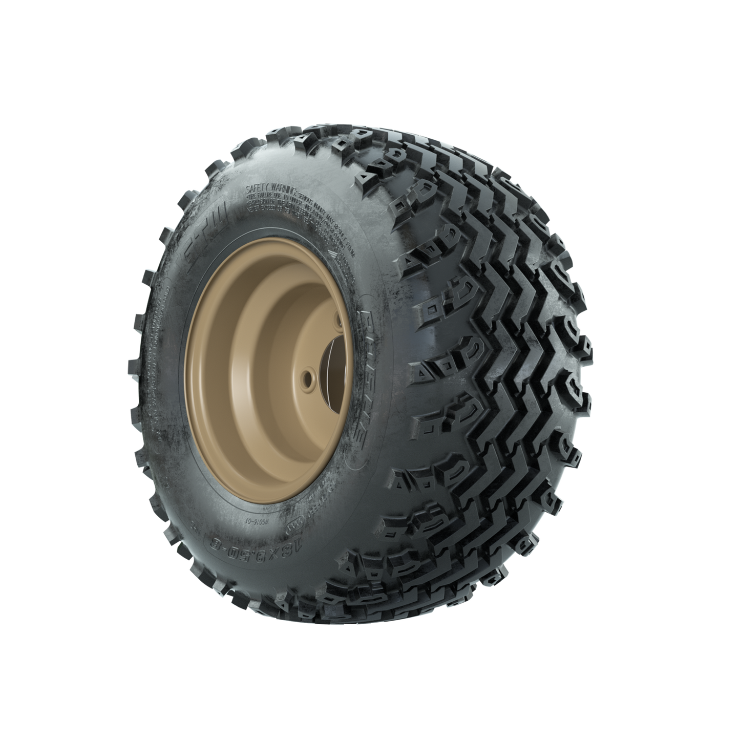 GTW Steel Stone Grey Centered 8 in Wheels with 18x9.50-8 Rogue All Terrain Tires Full Set