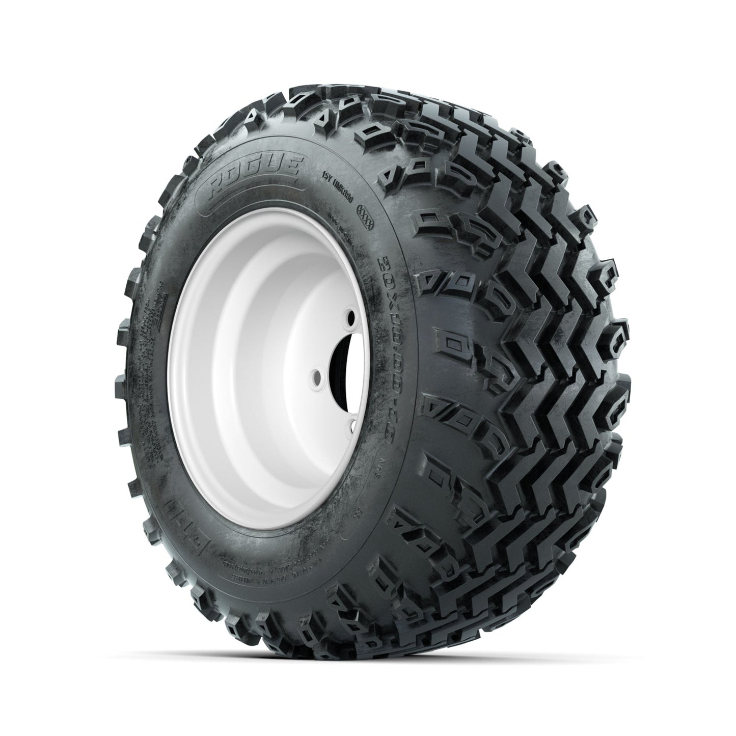 GTW Steel White 10 in Wheels with 20x10.00-10 Rogue All Terrain Tires Full Set