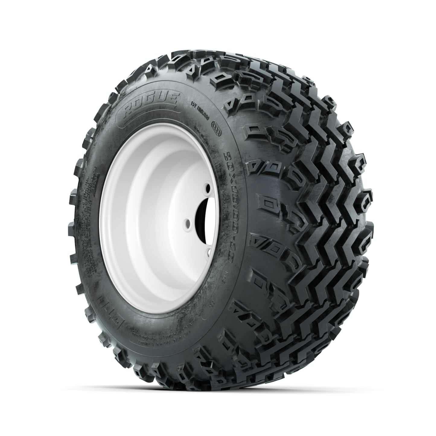 GTW Steel White 10 in Wheels with 20x10.00-10 Rogue All Terrain Tires Full Set