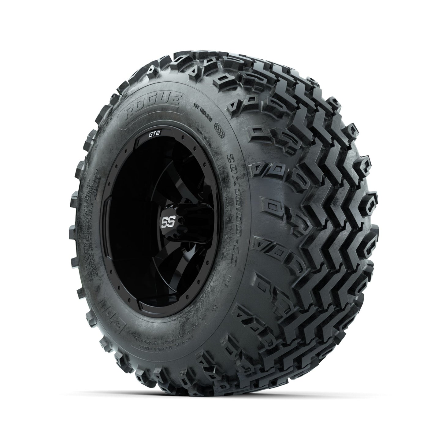 GTW Storm Trooper Black 10 in Wheels with 20x10.00-10 Rogue All Terrain Tires Full Set