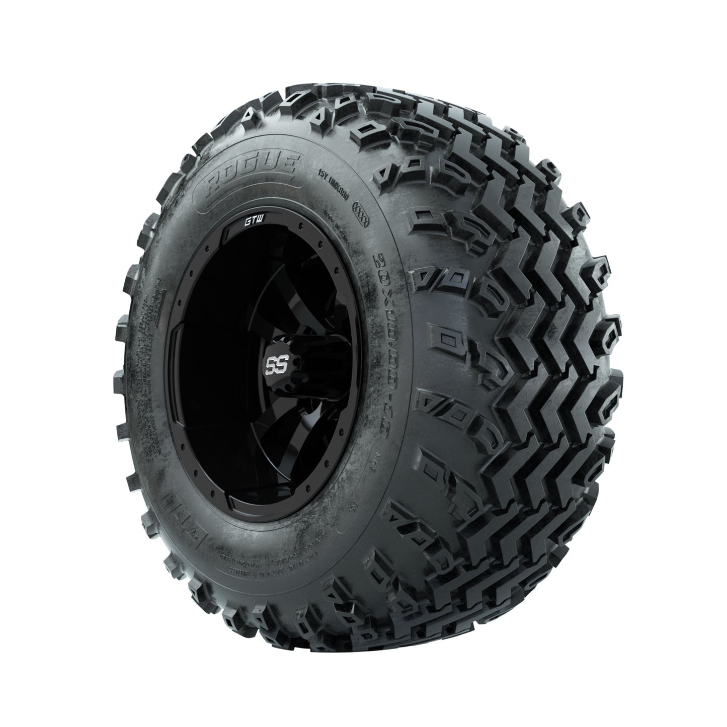 GTW Storm Trooper Black 10 in Wheels with 20x10.00-10 Rogue All Terrain Tires Full Set