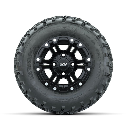 GTW Specter Matte Black 10 in Wheels with 20x10.00-10 Rogue All Terrain Tires Full Set