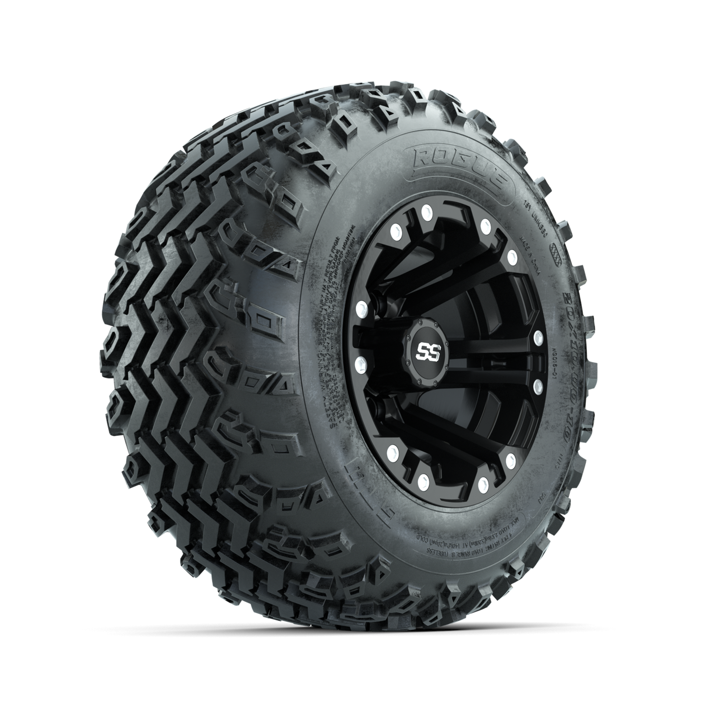 GTW Specter Matte Black 10 in Wheels with 20x10.00-10 Rogue All Terrain Tires Full Set