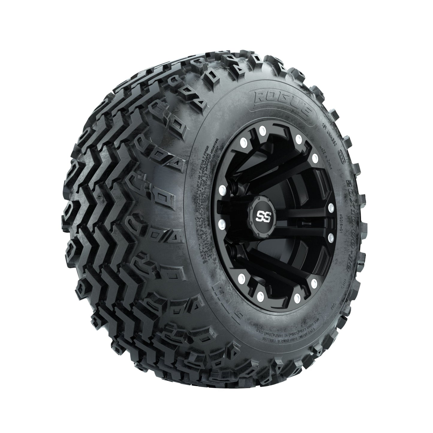 GTW Specter Matte Black 10 in Wheels with 20x10.00-10 Rogue All Terrain Tires Full Set