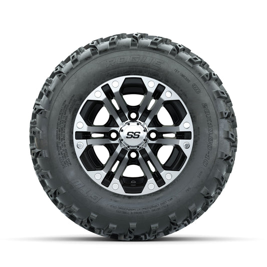 GTW Specter Machined/Black 10 in Wheels with 20x10.00-10 Rogue All Terrain Tires Full Set