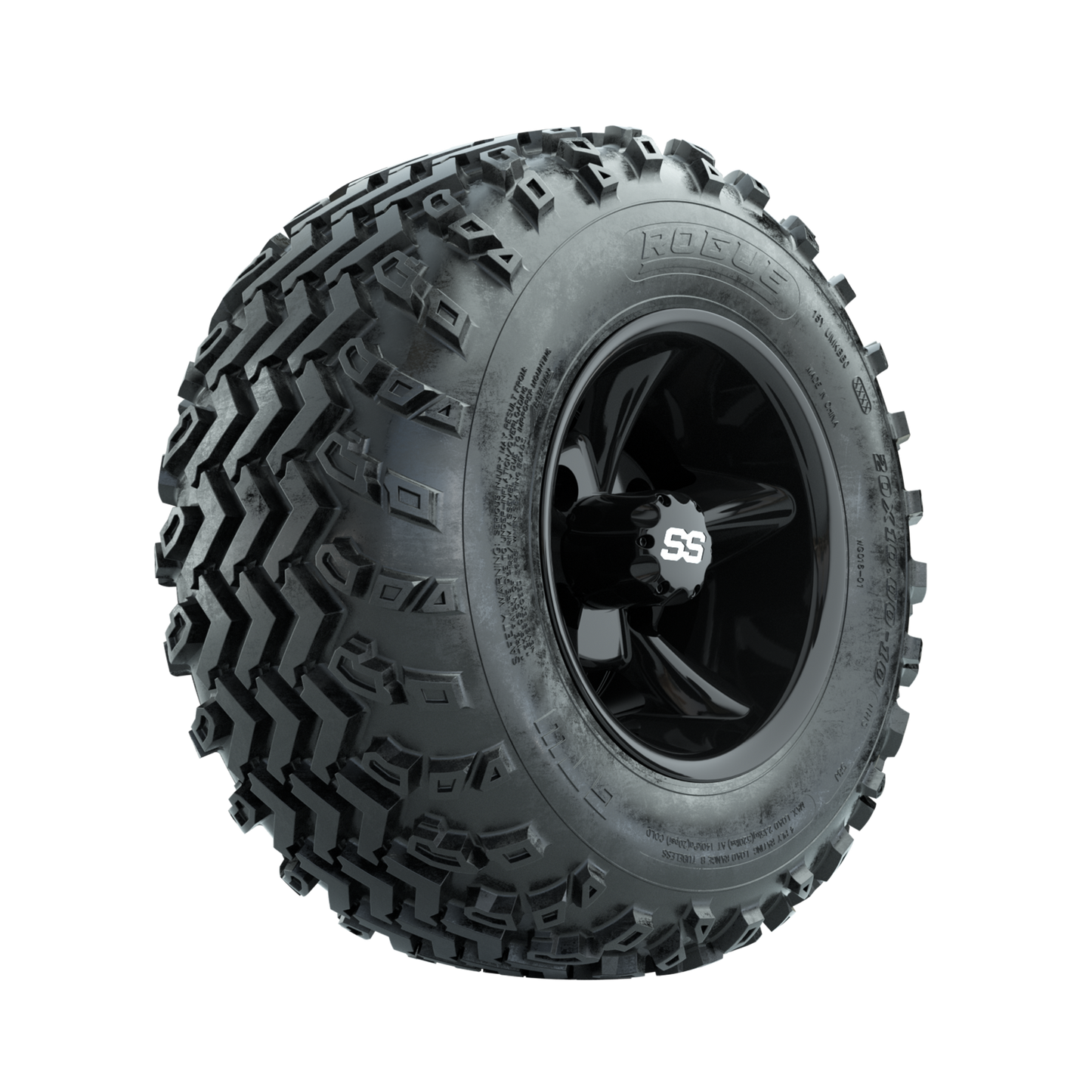 GTW Godfather Black 10 in Wheels with 20x10.00-10 Rogue All Terrain Tires Full Set