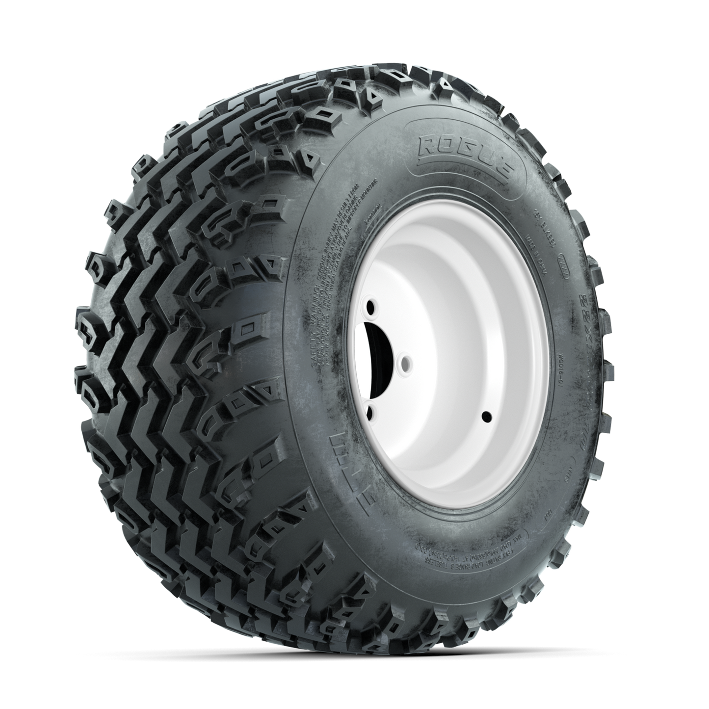 GTW Steel White 10 in Wheels with 22x11.00-10 Rogue All Terrain Tires Full Set