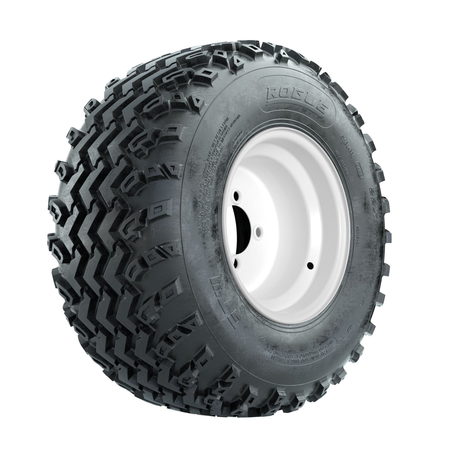 GTW Steel White 10 in Wheels with 22x11.00-10 Rogue All Terrain Tires Full Set