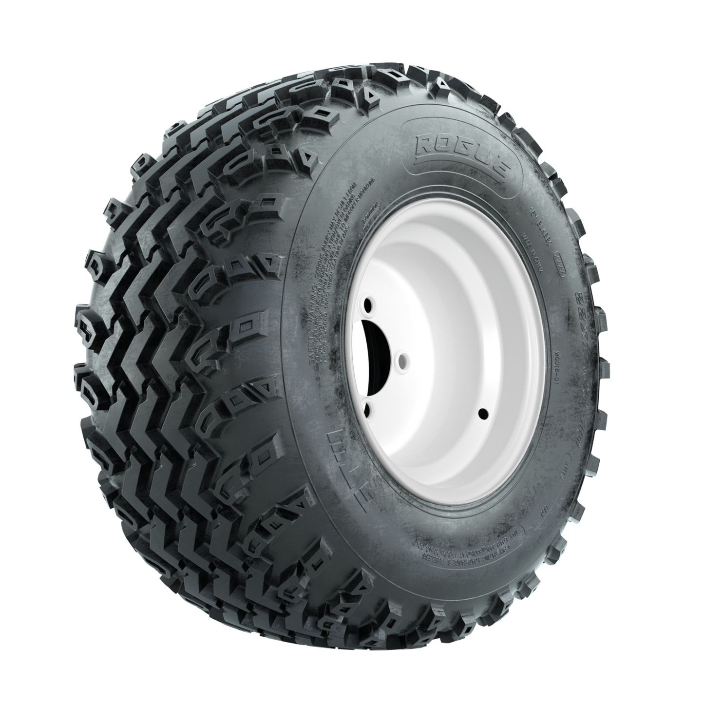 GTW Steel White 10 in Wheels with 22x11.00-10 Rogue All Terrain Tires Full Set