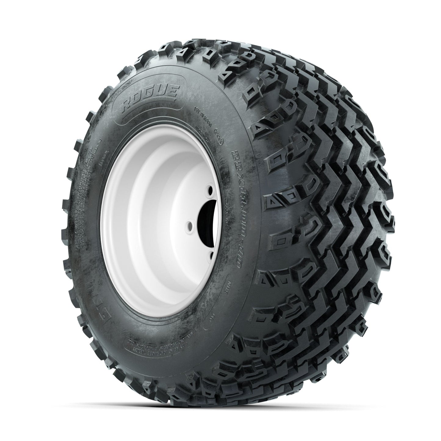 GTW Steel White 10 in Wheels with 22x11.00-10 Rogue All Terrain Tires Full Set