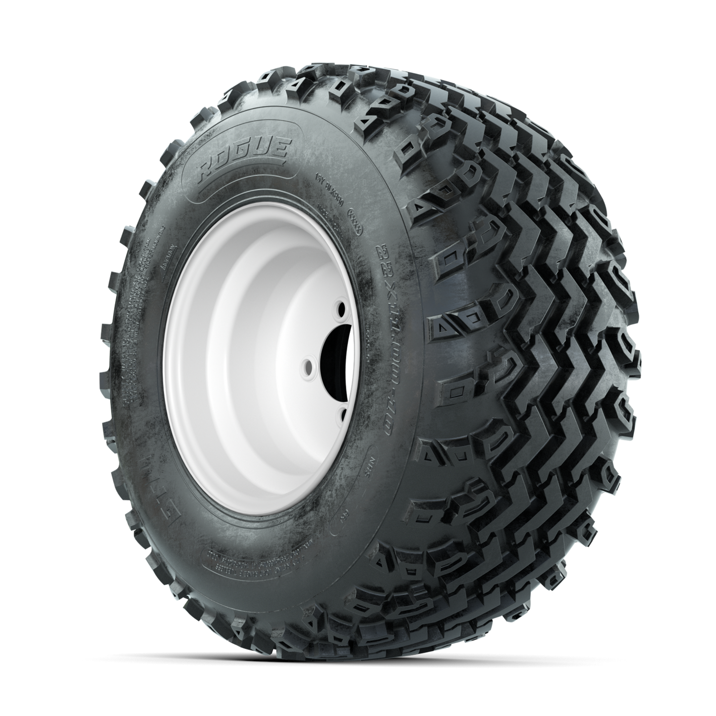 GTW Steel White 10 in Wheels with 22x11.00-10 Rogue All Terrain Tires Full Set