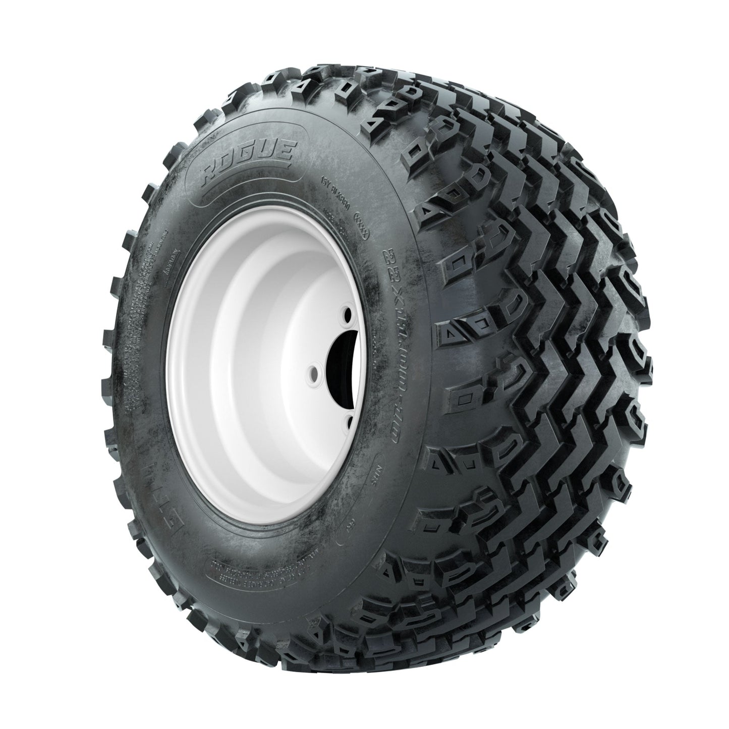 GTW Steel White 10 in Wheels with 22x11.00-10 Rogue All Terrain Tires Full Set