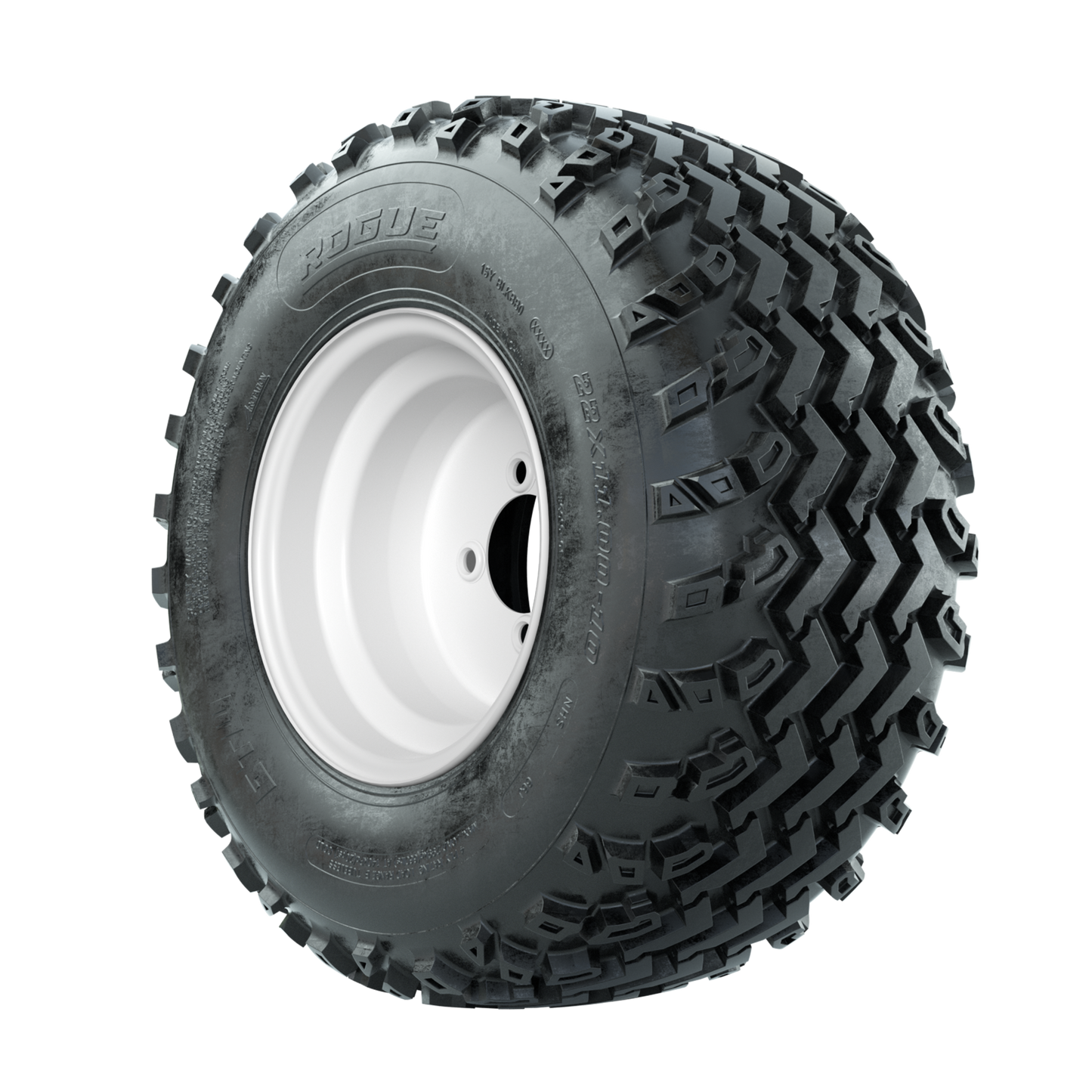 GTW Steel White 10 in Wheels with 22x11.00-10 Rogue All Terrain Tires Full Set