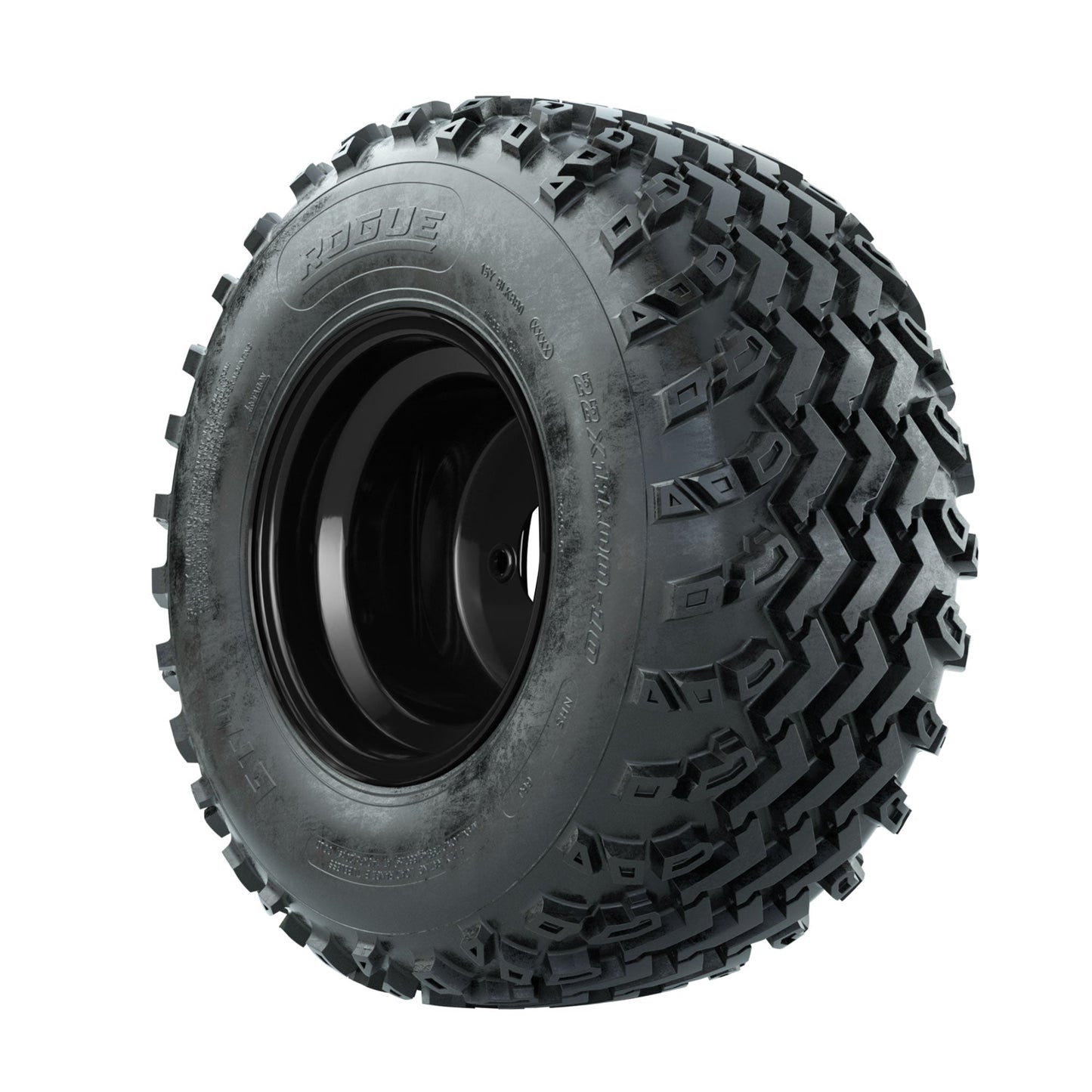 GTW Steel Matte Black 3:5 Offset 10 in Wheels with 22x11.00-10 Rogue All Terrain Tires Full Set
