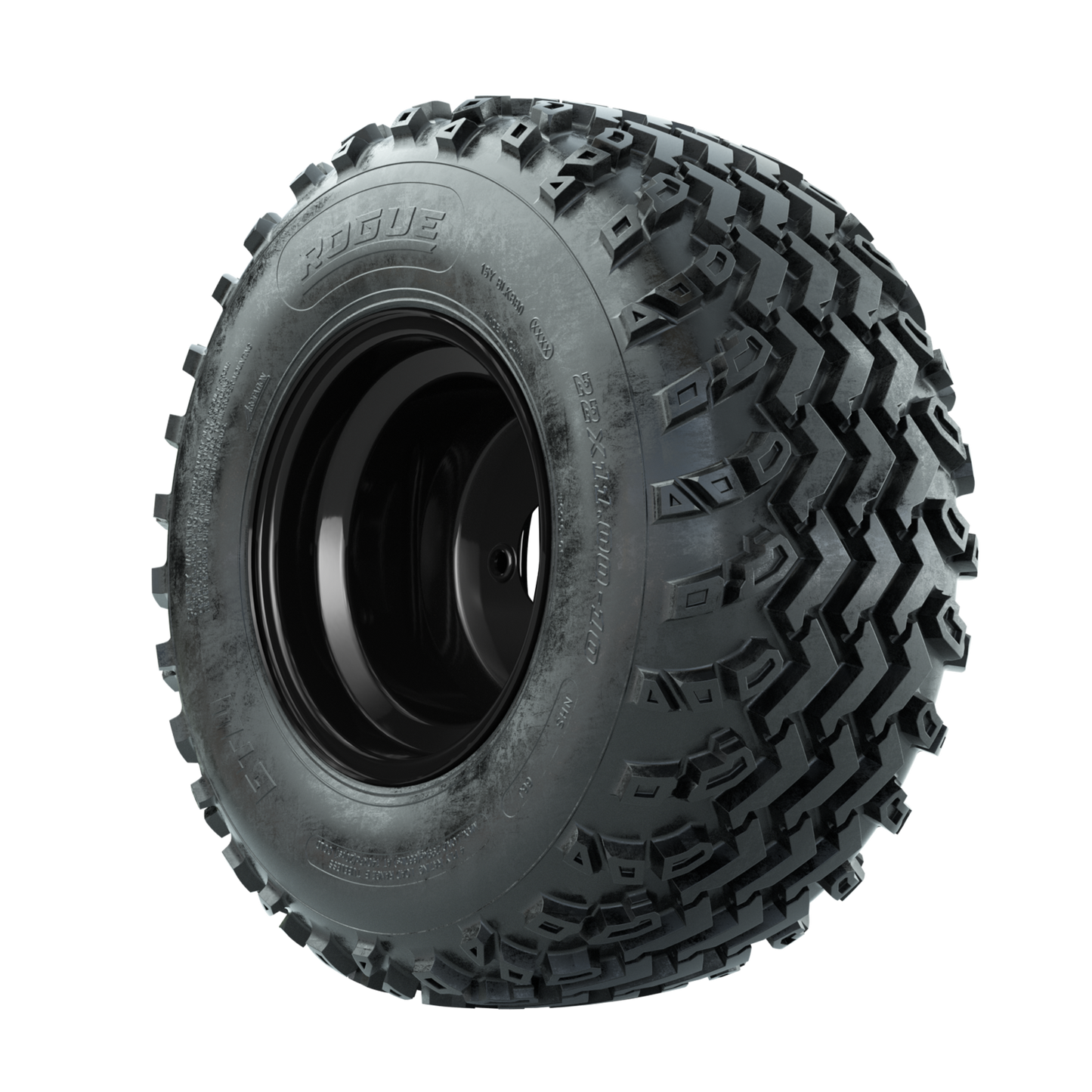 GTW Steel Matte Black 3:5 Offset 10 in Wheels with 22x11.00-10 Rogue All Terrain Tires Full Set