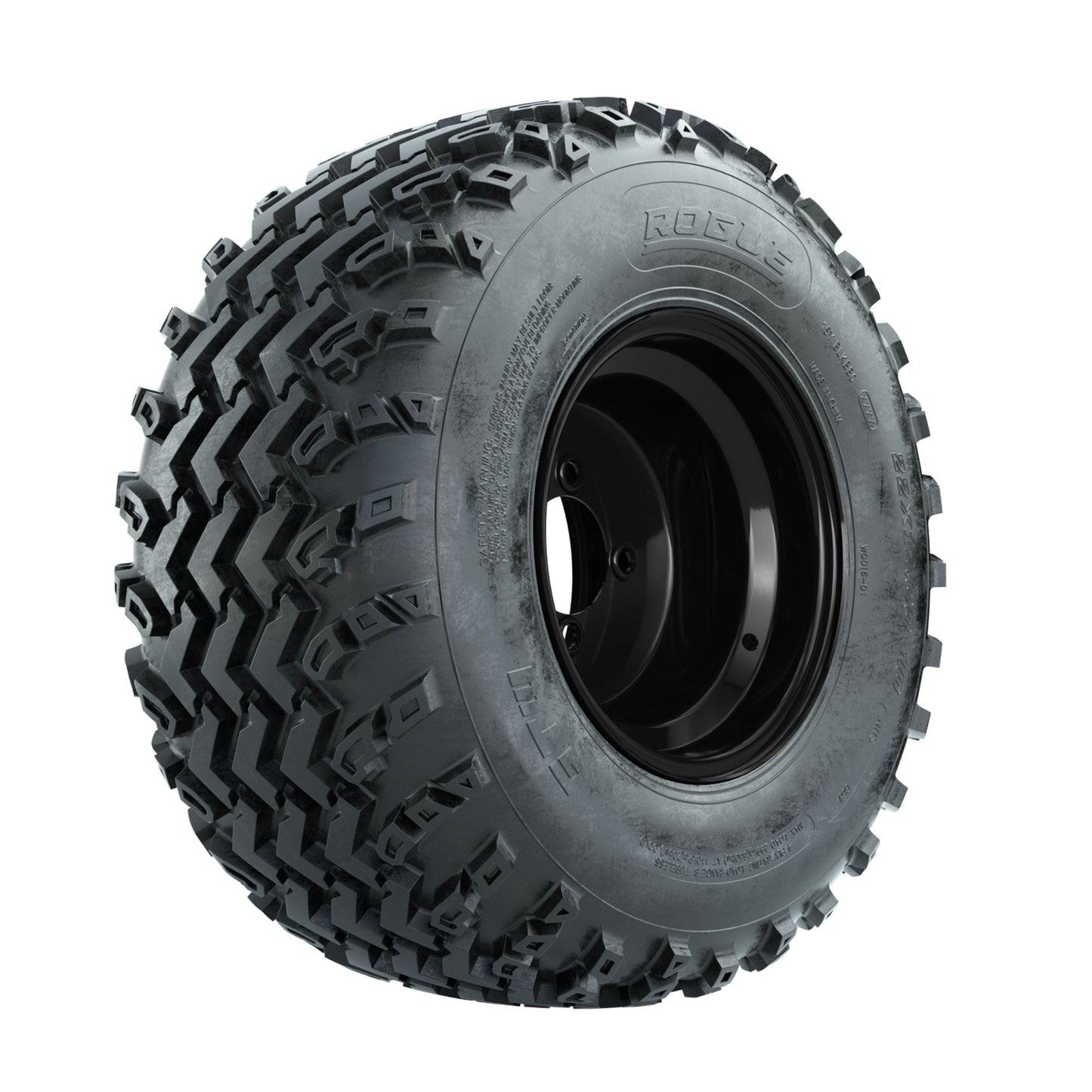 GTW Steel Black 10 in Wheels with 22x11.00-10 Rogue All Terrain Tires Full Set