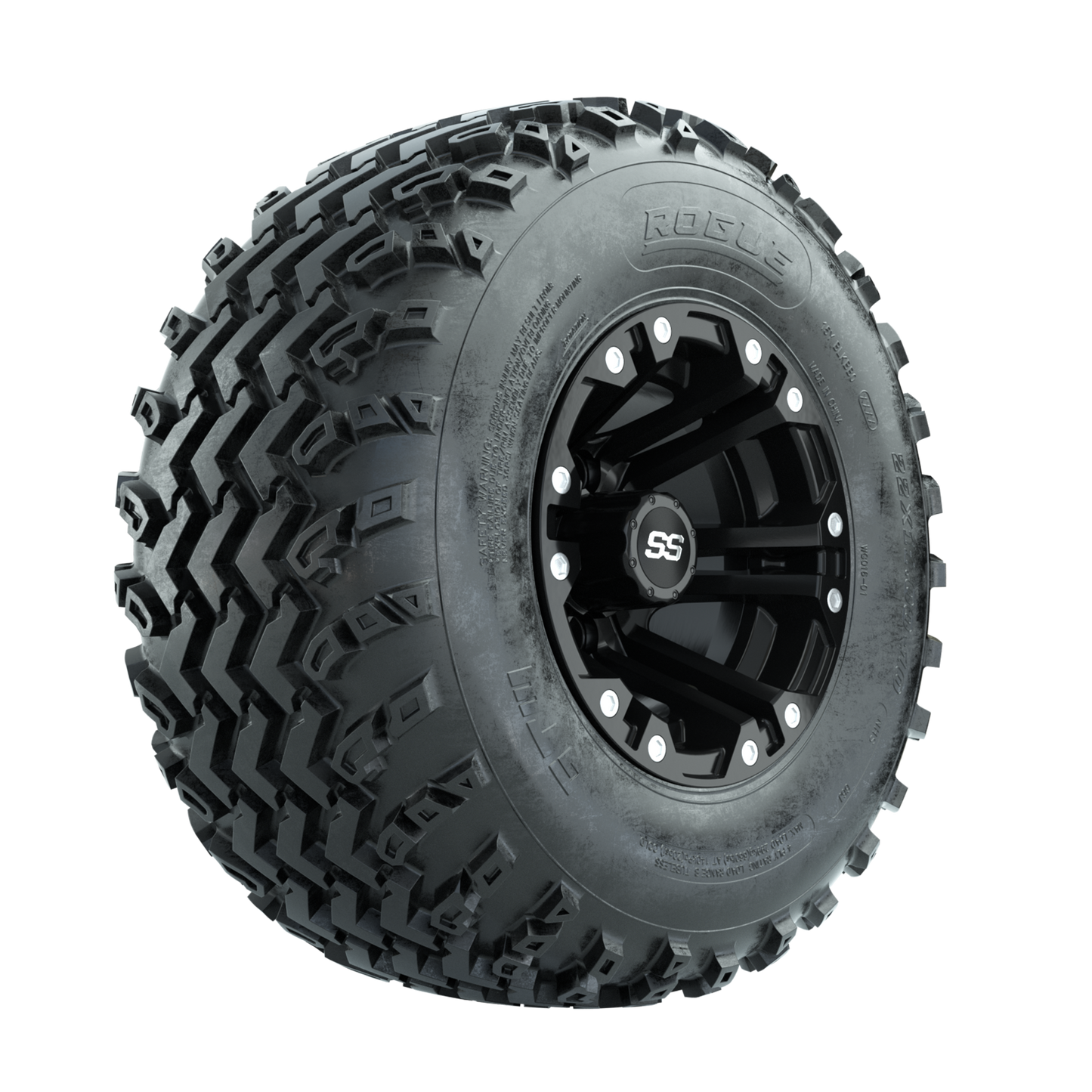 GTW Specter Matte Black 10 in Wheels with 22x11.00-10 Rogue All Terrain Tires Full Set