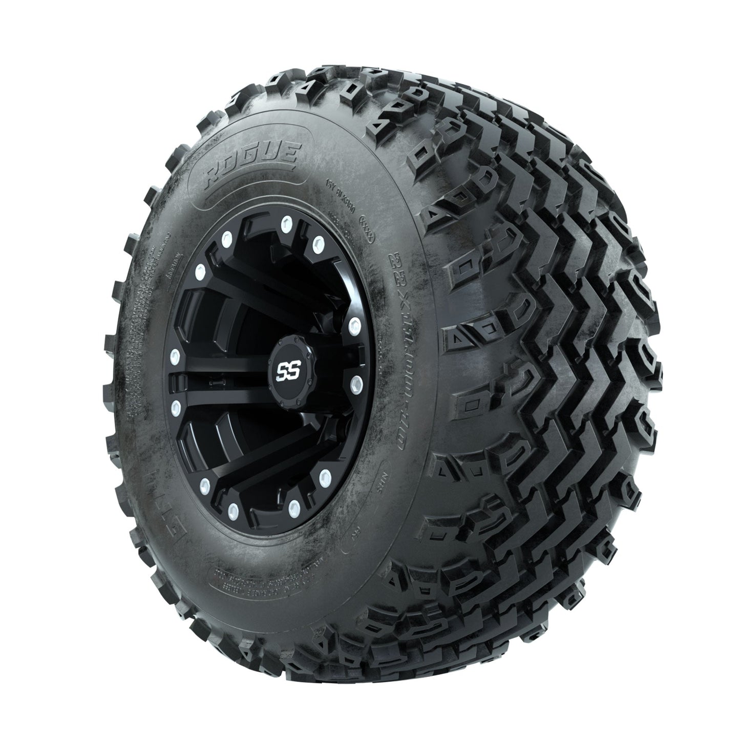 GTW Specter Matte Black 10 in Wheels with 22x11.00-10 Rogue All Terrain Tires Full Set