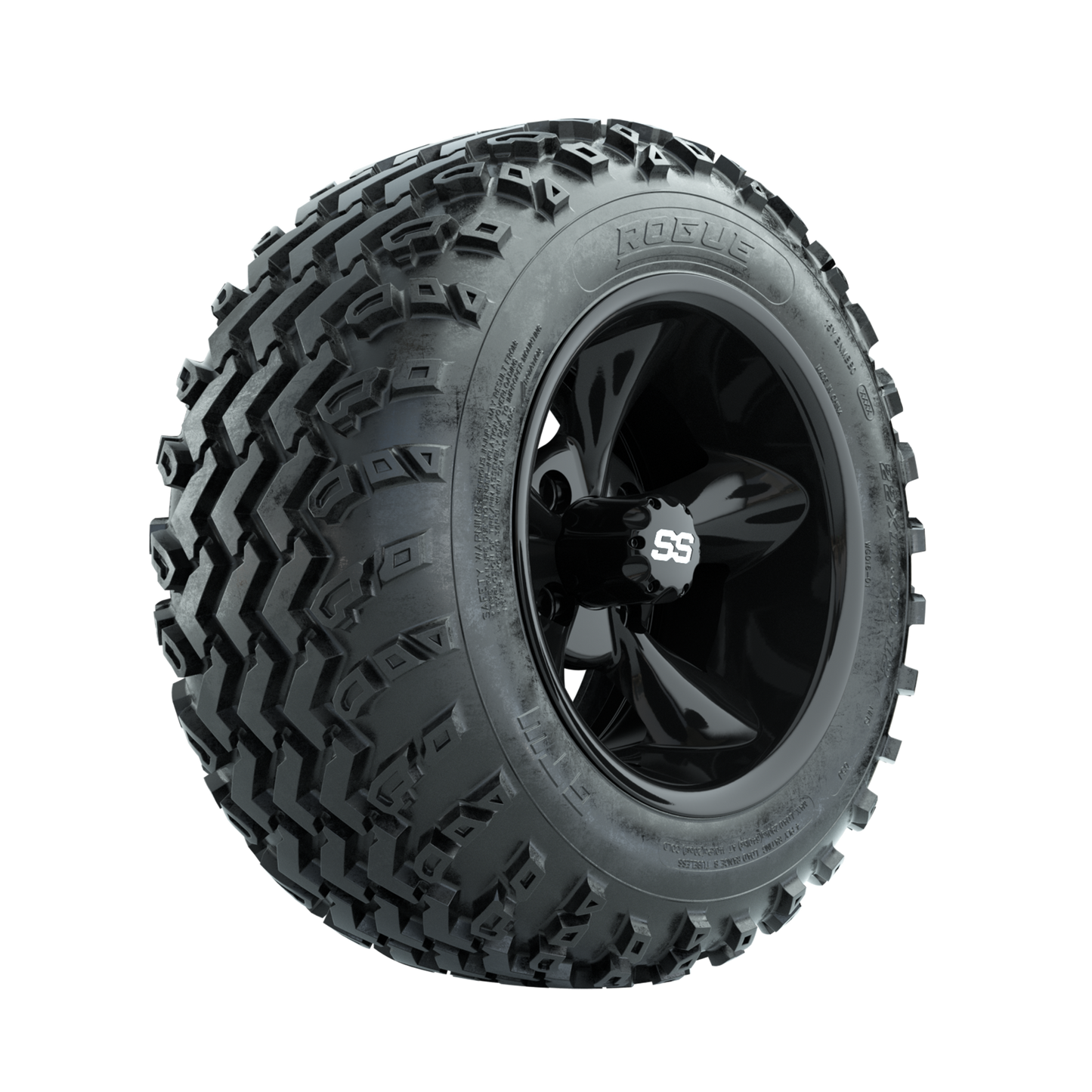 GTW Godfather Black 12 in Wheels with 22x11.00-12 Rogue All Terrain Tires Full Set