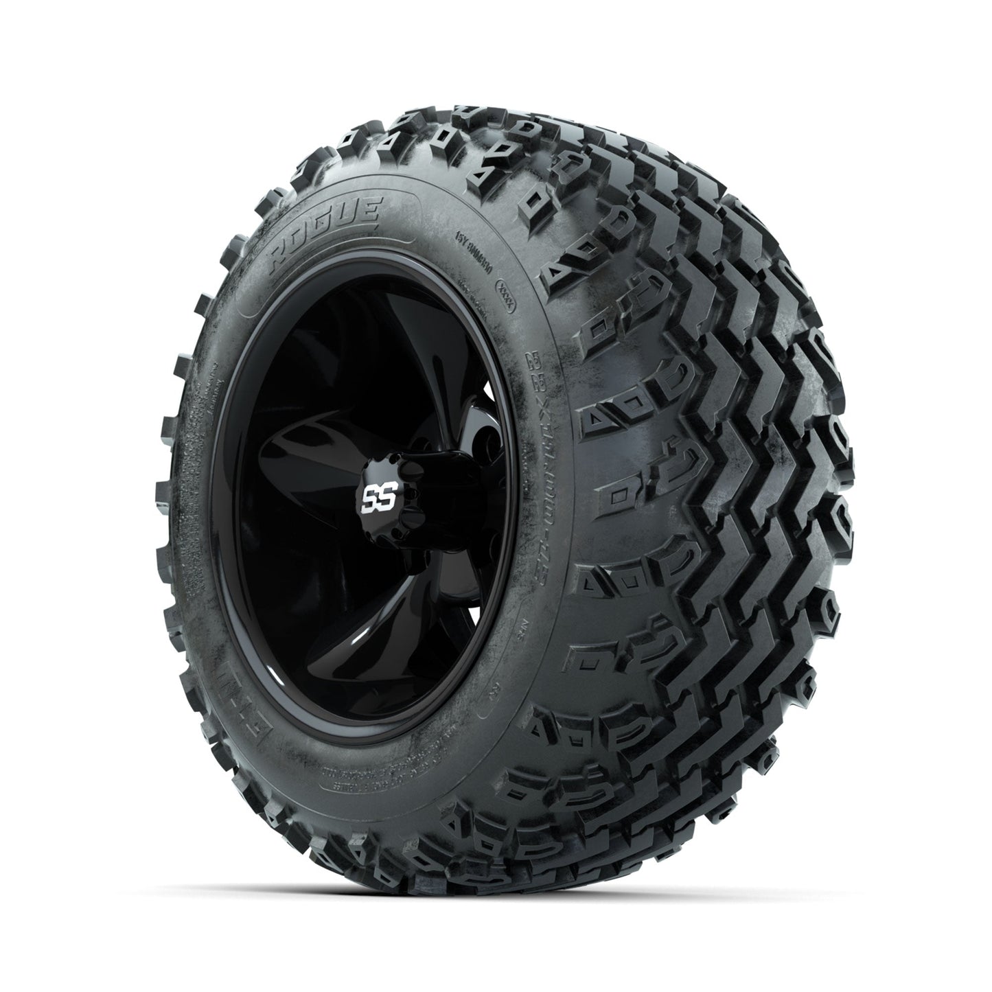 GTW Godfather Black 12 in Wheels with 22x11.00-12 Rogue All Terrain Tires Full Set
