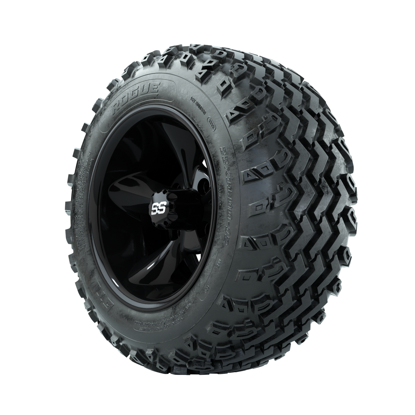 GTW Godfather Black 12 in Wheels with 22x11.00-12 Rogue All Terrain Tires Full Set