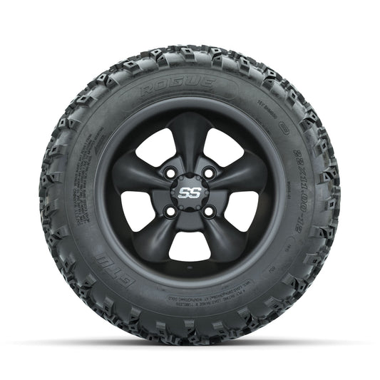 GTW Godfather Matte Grey 12 in Wheels with 22x11.00-12 Rogue All Terrain Tires Full Set